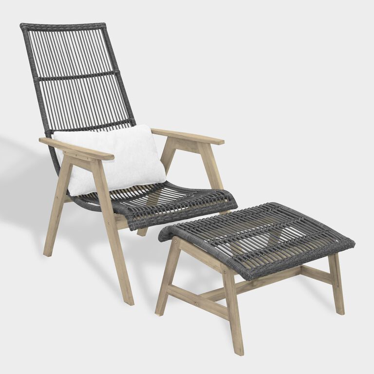 Gray All Weather and Teak Hakui Outdoor Chair Set Of 2 image number 5