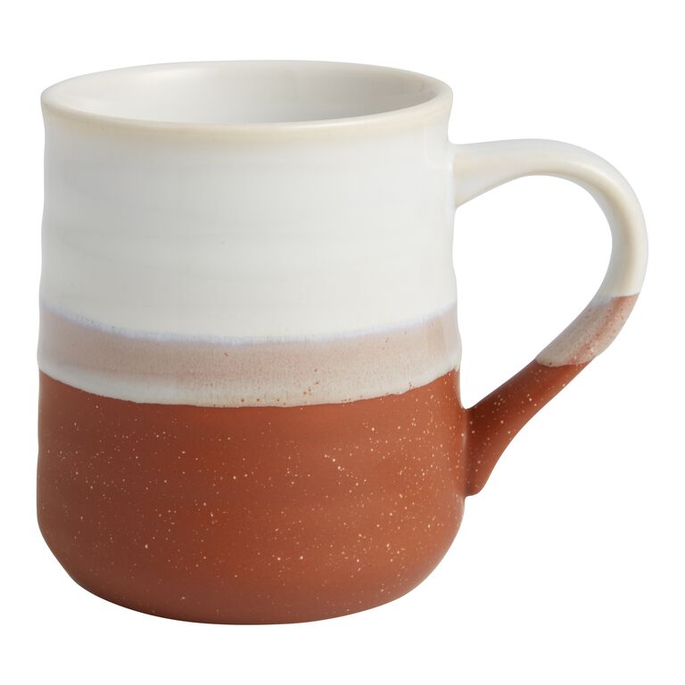 Cream Ombre Reactive Glaze Organic Ceramic Mug image number 1