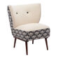 Evins Black And Cream Flying Crane Upholstered Chair image number 0