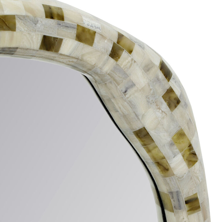 Gray Mosaic Organic Pebble Wall Mirror image number 4