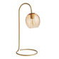 Esther Blush Glass and Gold Metal Arc Desk Lamp image number 0
