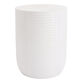 Ayda Round White Cement Ribbed Outdoor Side Table image number 0