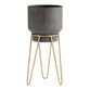 Tapered Black Metal Planter With Gold Hairpin Stand image number 0