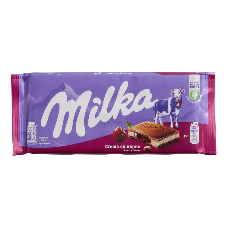 Milka Cherry Creme Milk Chocolate Bar image number 1