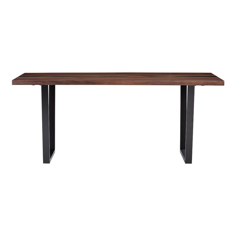Cailen Mocha Live Edge Wood and Resin Dining Table image number 3