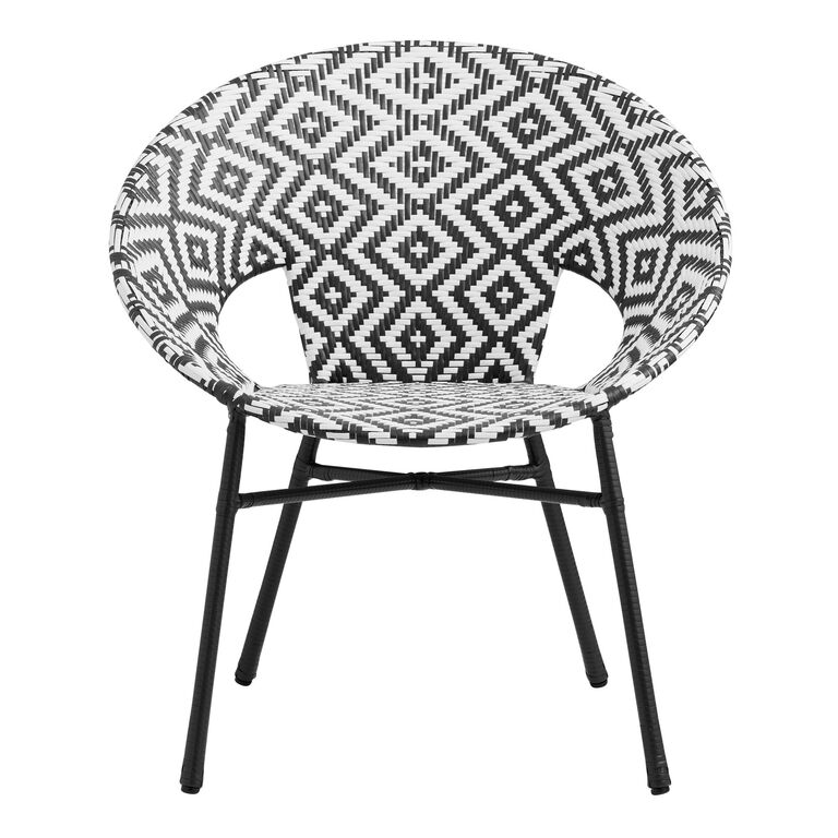 Camden Round Patterned All Weather Wicker Outdoor Chair image number 3