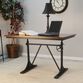 Stellan Wood and Cast Iron Adjustable Height Desk image number 1