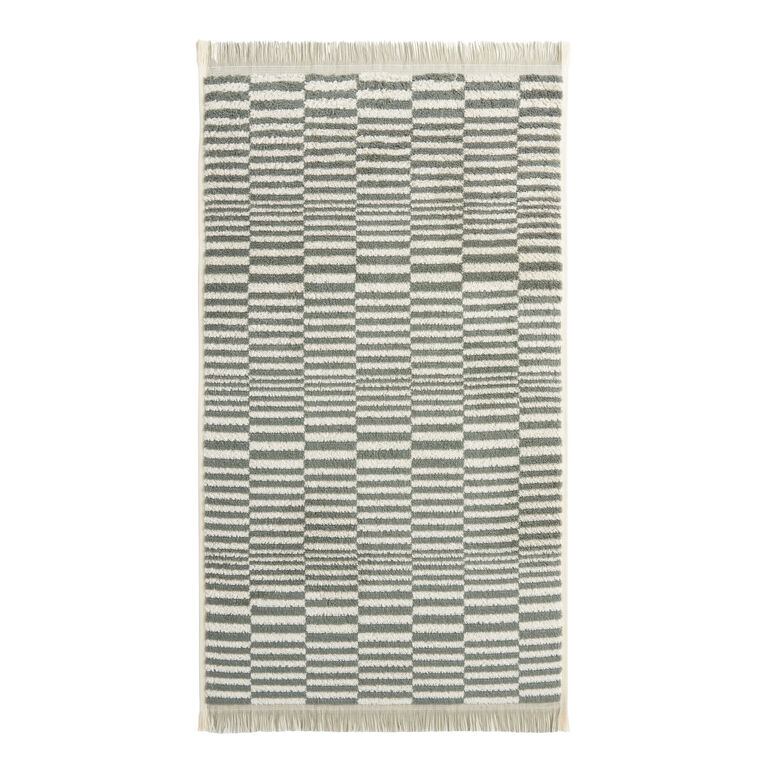 Mindee Laurel Green and Ivory Check Hand Towel image number 3