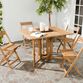 Holcut Natural Wood 5 Piece Folding Outdoor Dining Set image number 2