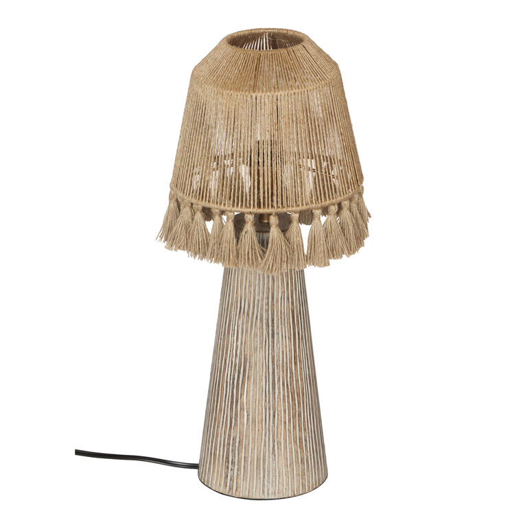 Ariana Wood And Jute Tassel Table Lamp image number 3