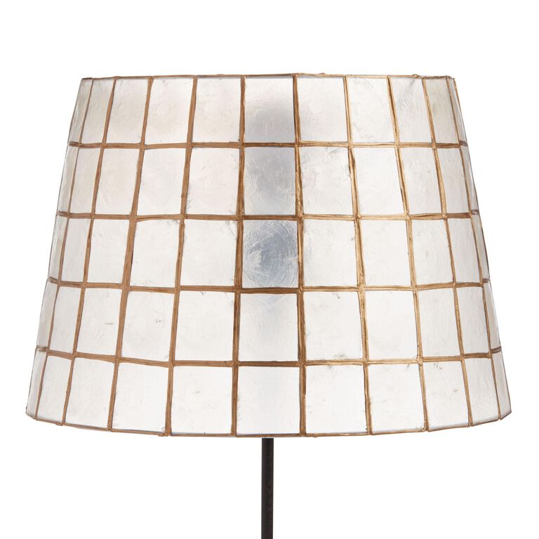 Gold Capiz Tapered Table Lamp Shade image number 3