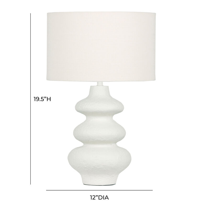 Gate White Textured Faux Stone Wavy Table Lamp image number 6