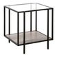 Tess Square Black Metal and Glass Top Side Table image number 0