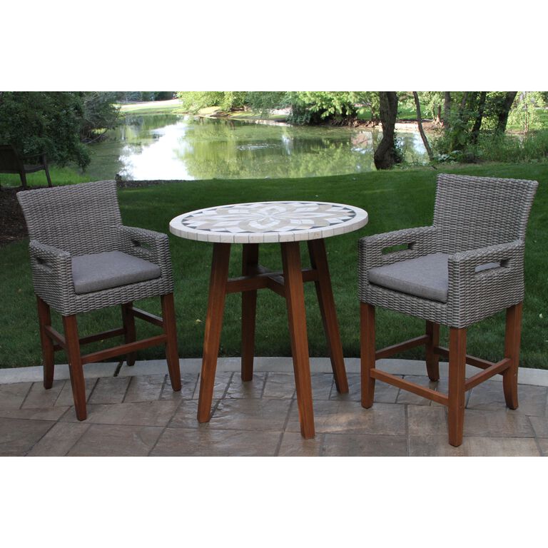 Kimo Spanish Marble Counter Height Outdoor Dining Table image number 5