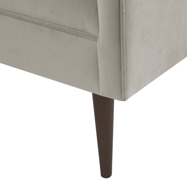 Marty Cream Velvet Upholstered Bench image number 5