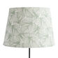 Dark Green and White Cotton Leaf Print Table Lamp Shade image number 0