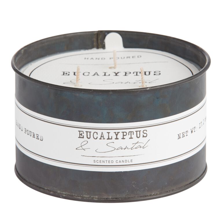 Eucalyptus & Santal Antique Oil Tin 3 Wick Scented Candle image number 1