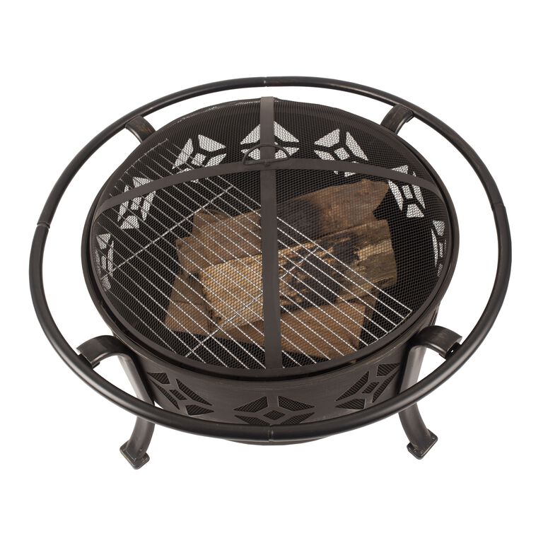 Echo Rubbed Bronze Steel Tile Fire Pit image number 4