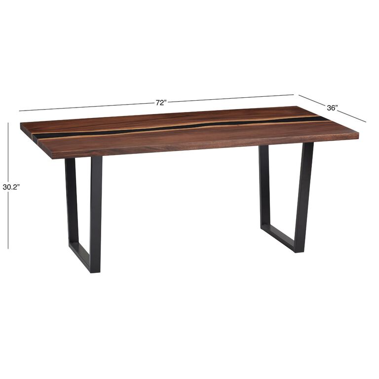 Cailen Mocha Live Edge Wood and Resin Dining Table image number 5