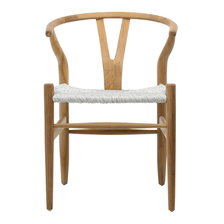 Manzanilla Two Tone Teak Mid Century Outdoor Dining Chair image number 3