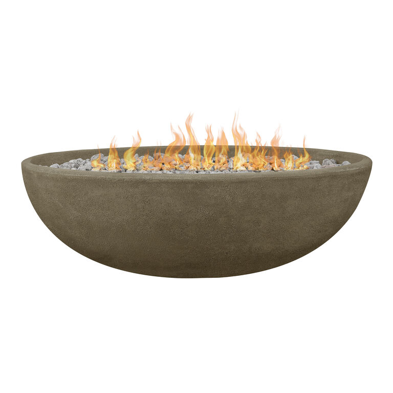 Riverside Oval Faux Stone Bowl Gas Fire Pit image number 1