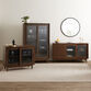 Kellen Tall Fluted Glass and Vintage Walnut Display Cabinet image number 1