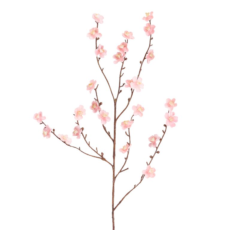 Pink Faux Velvet Plum Blossom Stem image number 1