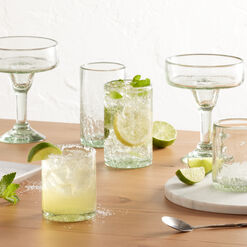 Crackle Recycled Margarita Glasses Set Of 4