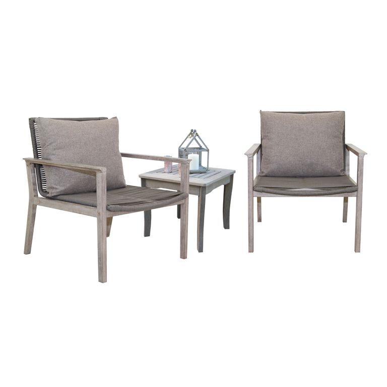Loft Gray Rope 3 Piece Outdoor Furniture Set image number 1