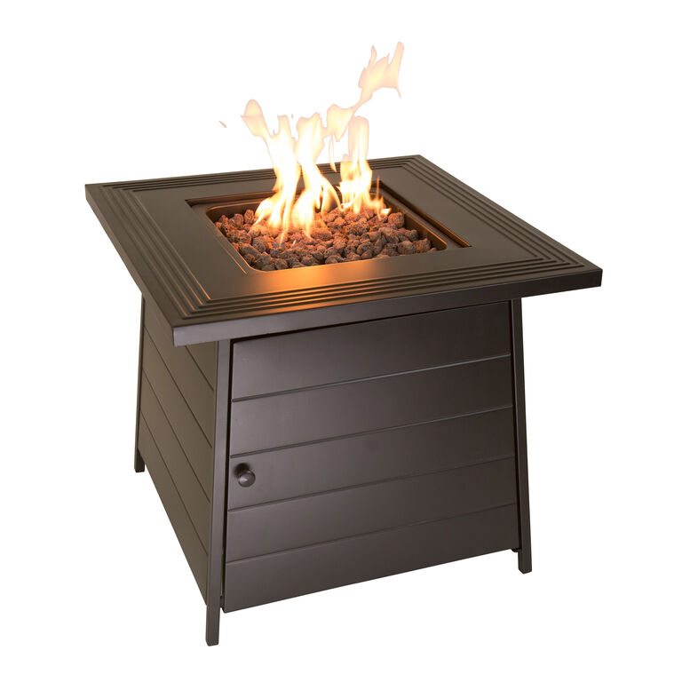 Emuco Square Black Steel Gas Fire Pit Table image number 4