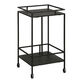 Stone Square Black Metal And Wood 2 Tier Bar Cart image number 0