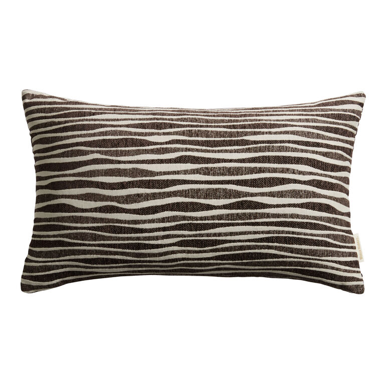 Chenille Wavy Lines Lumbar Pillow image number 1