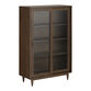 Kellen Fluted Glass and Walnut Storage Furniture Collection image number 1