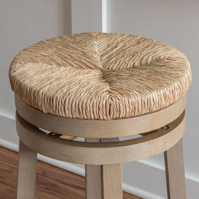 Claudia Natural Seagrass and Wood Swivel Counter Stool image number 7