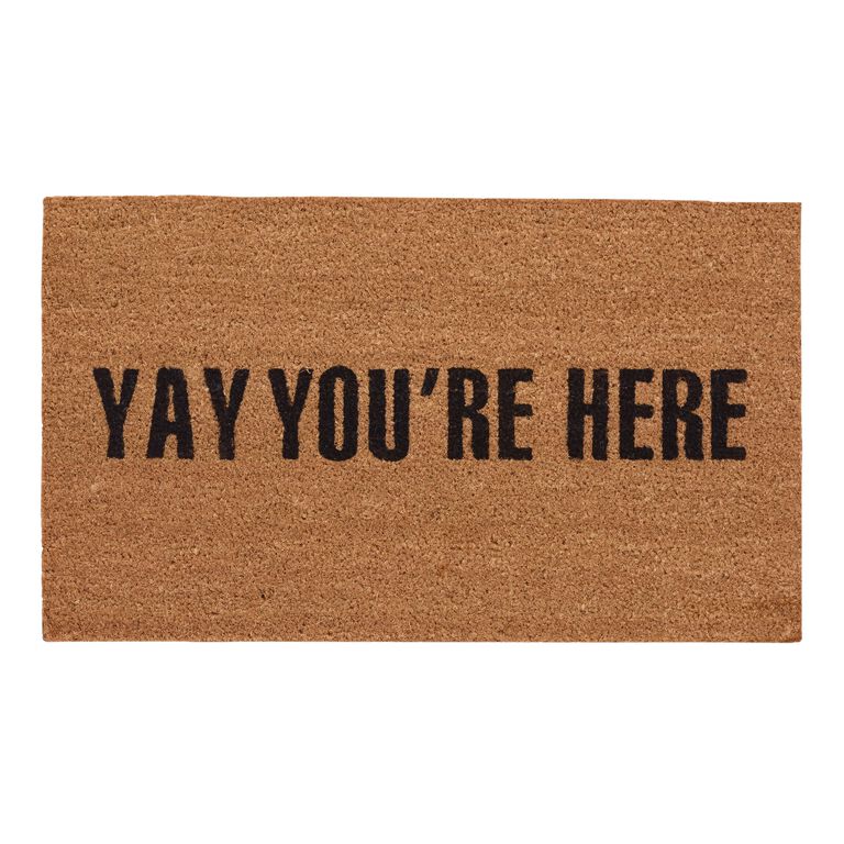 Yay You're Here Coir Doormat image number 1