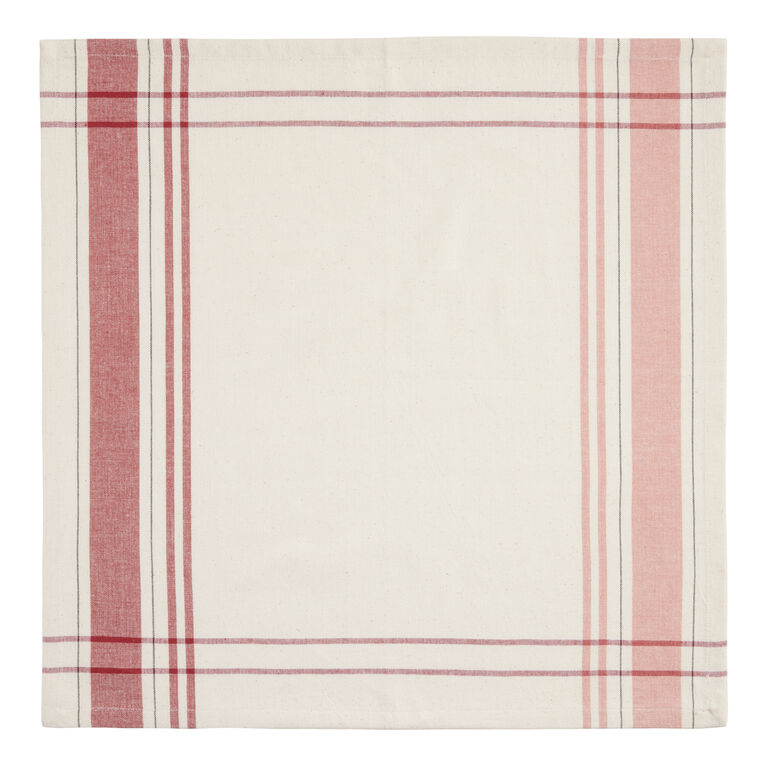 Cream And Wine Red Plaid Napkin Set Of 4 image number 2