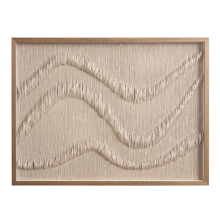 Tan Rice Paper Waves Shadow Box Wall Art image number 3