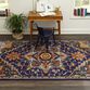 Zareen Navy and Orange Medallion Tufted Wool Area Rug image number 3