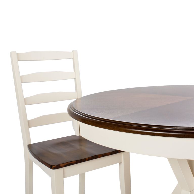 Linden White and Natural Wood 5 Piece Dining Set image number 4