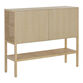 Leith Pine Wood and Rattan Cane Buffet with Shelf image number 3