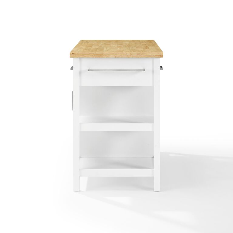 White And Natural Wood Edna Kitchen Island image number 4