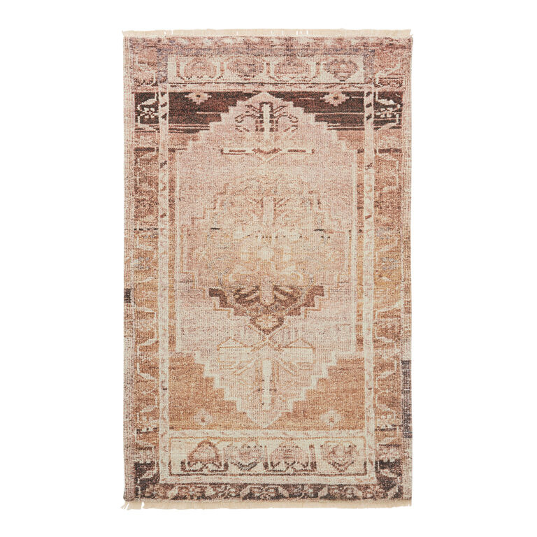 Zola Blush Persian Style Cotton Blend Area Rug image number 1