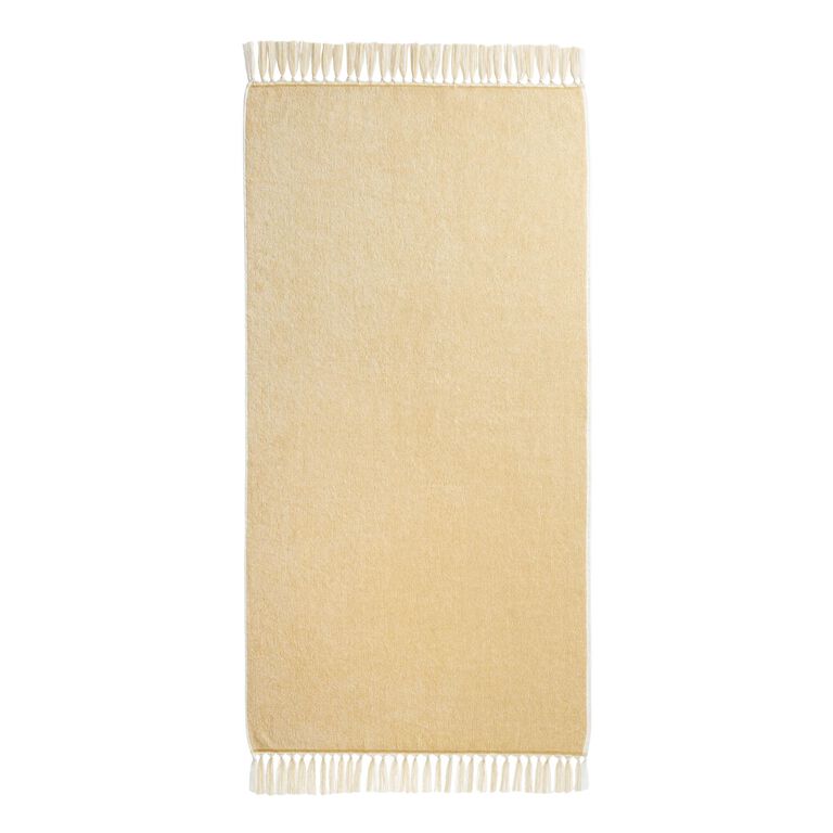Azure Mustard And White Marled Bath Towel image number 3
