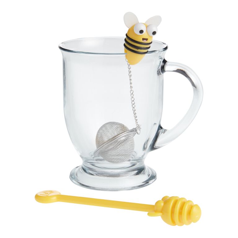 Joie Bee Mesh Ball Tea Infuser With Honey Dipper image number 2