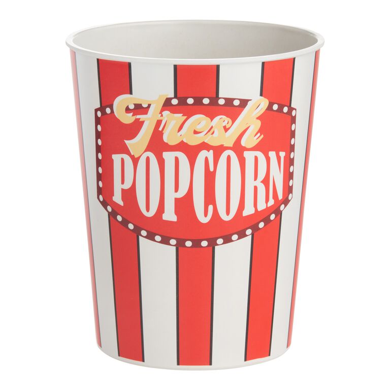 Red Stripe Bamboo Fiber and Melamine Popcorn Container image number 1