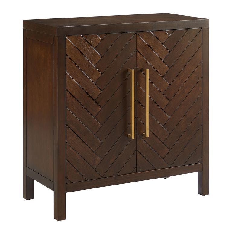 Dominique Herringbone Wood Storage Cabinet image number 1