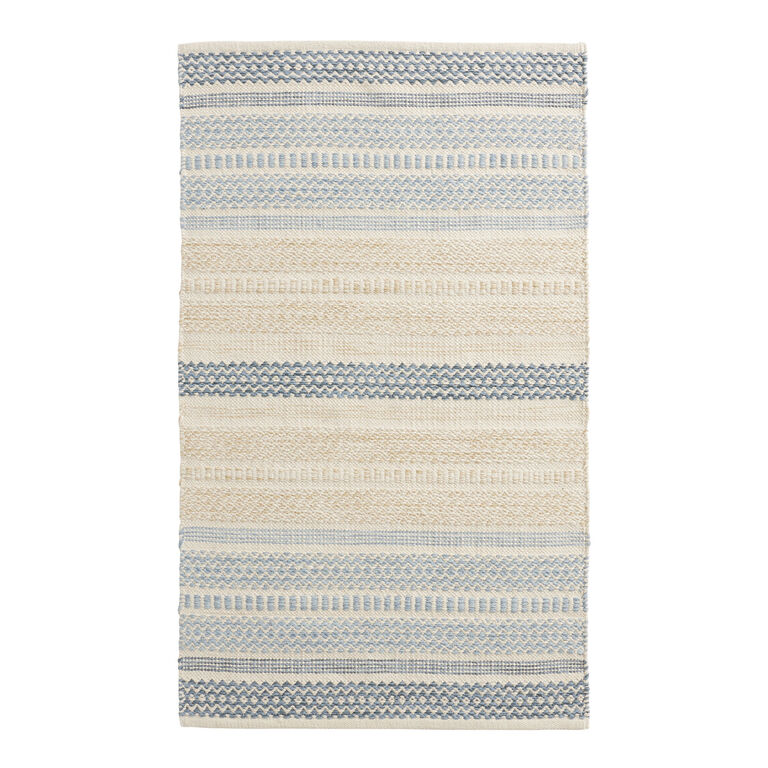 Geo Stripe Woven Cotton Area Rug image number 1