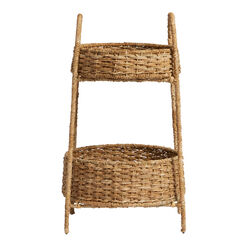 Railey Seagrass Woven Two Tier Storage Tower