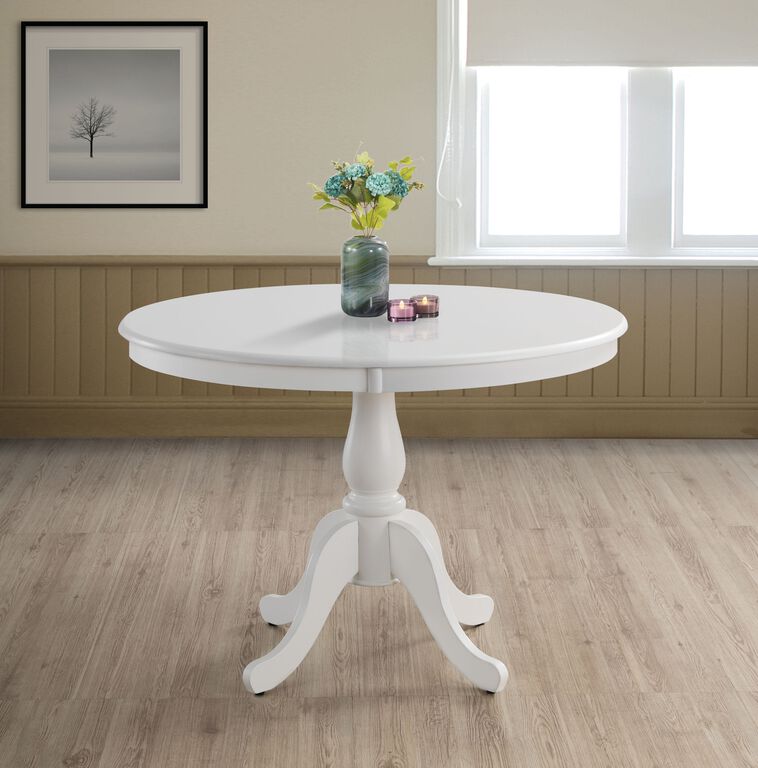 Borden Round Antique White Farmhouse Dining Table image number 2