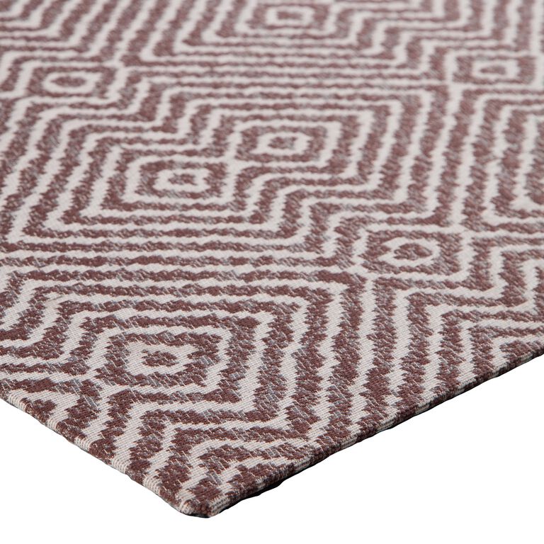 Brown And Ivory Double Diamond Office Chair Mat image number 4